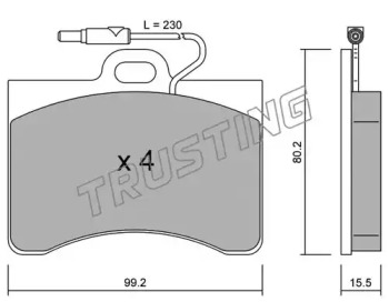 Комплект тормозных колодок TRUSTING 087.0