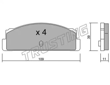 Комплект тормозных колодок TRUSTING 088.0