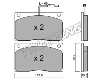 Комплект тормозных колодок TRUSTING 091.1