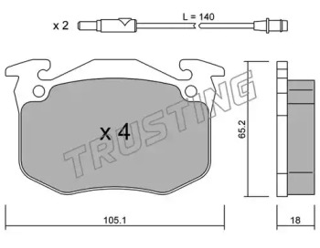 Комплект тормозных колодок TRUSTING 092.0