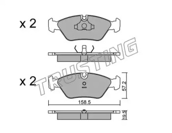 Комплект тормозных колодок TRUSTING 093.0
