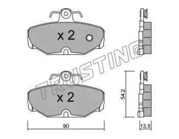 Комплект тормозных колодок, дисковый тормоз TRUSTING 097.0
