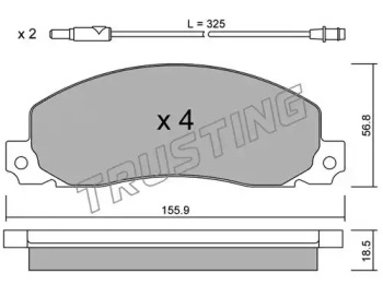 Комплект тормозных колодок TRUSTING 100.0