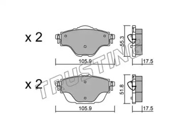 Комплект тормозных колодок TRUSTING 1004.0