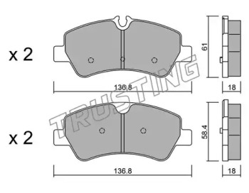 Комплект тормозных колодок TRUSTING 1007.0