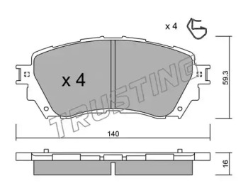 Комплект тормозных колодок TRUSTING 1010.0