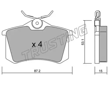 Комплект тормозных колодок TRUSTING 102.0