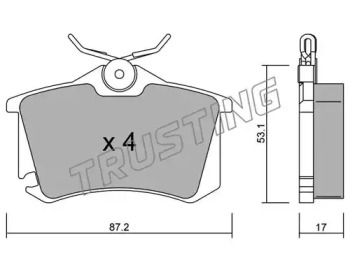 Комплект тормозных колодок TRUSTING 102.5