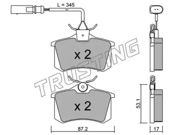 Комплект тормозных колодок TRUSTING 102.6