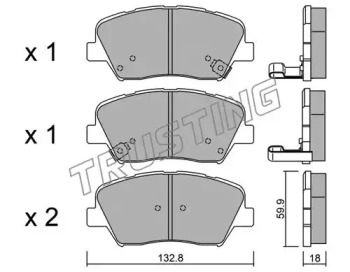 Комплект тормозных колодок TRUSTING 1050.0