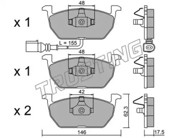 Комплект тормозных колодок TRUSTING 1052.0