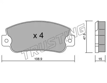 Комплект тормозных колодок TRUSTING 106.0