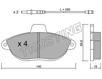 Комплект тормозных колодок TRUSTING 107.0