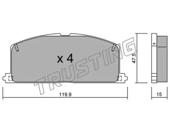Комплект тормозных колодок TRUSTING 110.0
