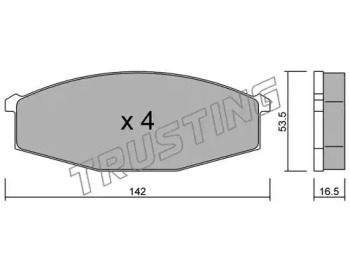 Комплект тормозных колодок TRUSTING 112.0