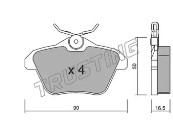 Комплект тормозных колодок TRUSTING 115.0
