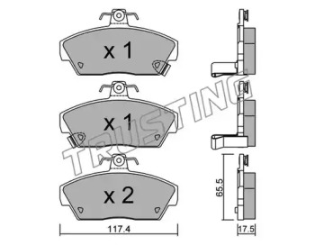 Комплект тормозных колодок TRUSTING 121.0