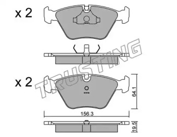 Комплект тормозных колодок TRUSTING 124.0