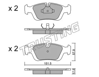 Комплект тормозных колодок TRUSTING 126.0