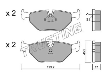 Комплект тормозных колодок TRUSTING 127.0