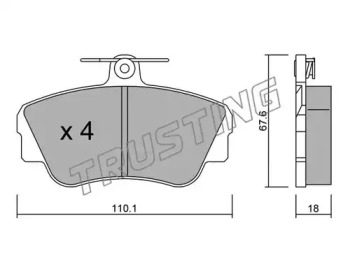Комплект тормозных колодок TRUSTING 132.0