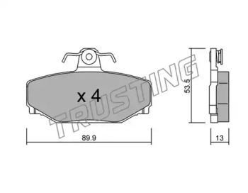 Комплект тормозных колодок TRUSTING 133.0