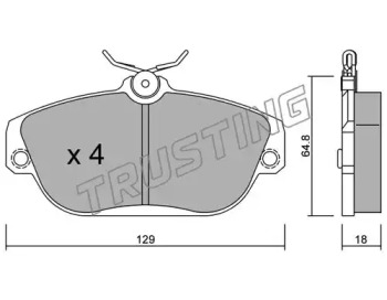 Комплект тормозных колодок TRUSTING 134.0