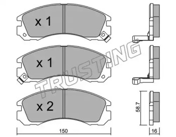 Комплект тормозных колодок TRUSTING 136.0