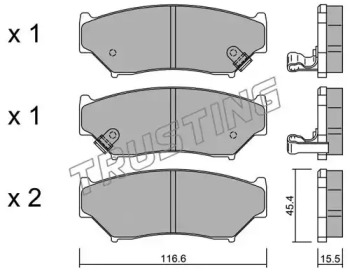 Комплект тормозных колодок TRUSTING 138.0
