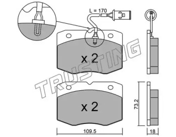 Комплект тормозных колодок TRUSTING 141.0