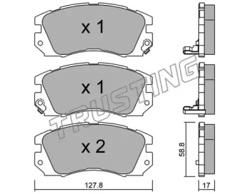 Комплект тормозных колодок TRUSTING 142.0