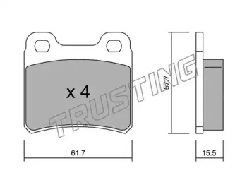 Комплект тормозных колодок TRUSTING 143.0