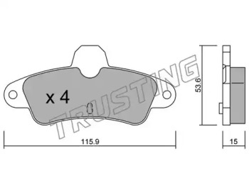 Комплект тормозных колодок TRUSTING 145.0