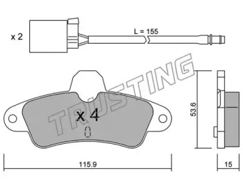 Комплект тормозных колодок TRUSTING 145.0W