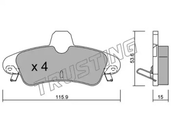 Комплект тормозных колодок TRUSTING 145.1
