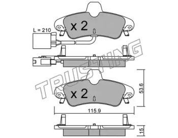 Комплект тормозных колодок TRUSTING 145.2