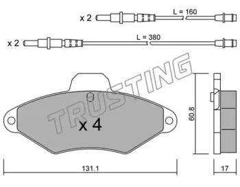 Комплект тормозных колодок TRUSTING 146.0