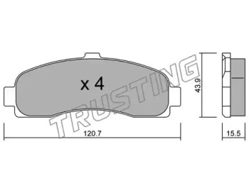 Комплект тормозных колодок TRUSTING 147.0