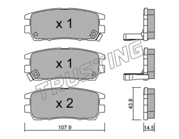 Комплект тормозных колодок TRUSTING 154.0