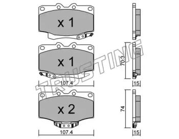 Комплект тормозных колодок TRUSTING 155.0