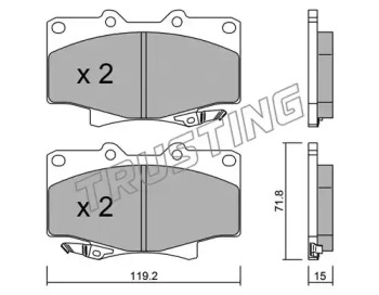 Комплект тормозных колодок TRUSTING 156.0