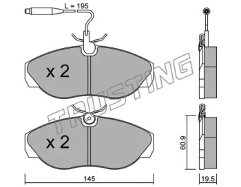 Комплект тормозных колодок TRUSTING 157.0