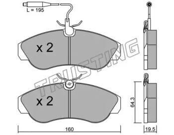 Комплект тормозных колодок TRUSTING 158.0