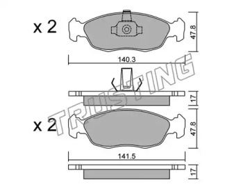 Комплект тормозных колодок TRUSTING 159.1