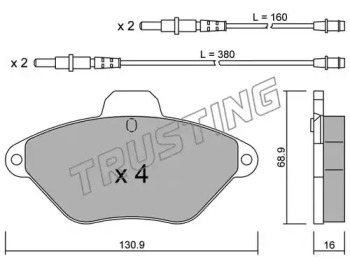 Комплект тормозных колодок TRUSTING 160.0