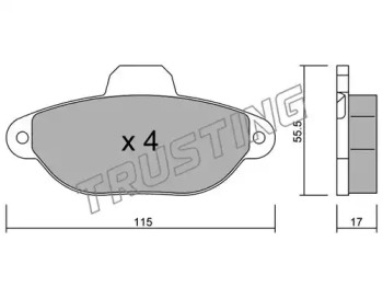 Комплект тормозных колодок TRUSTING 162.1