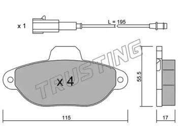 Комплект тормозных колодок TRUSTING 162.2