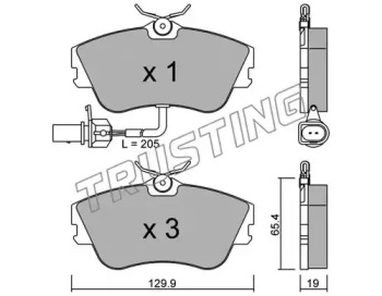 Комплект тормозных колодок TRUSTING 167.1