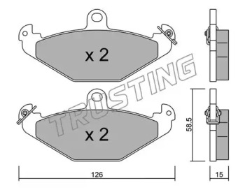Комплект тормозных колодок TRUSTING 168.0
