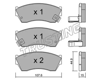 Комплект тормозных колодок, дисковый тормоз TRUSTING 171.0